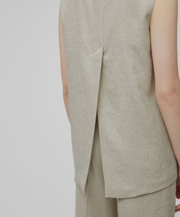 BEIGE， CAROLE / クルーネックブラウス Sand×Slate