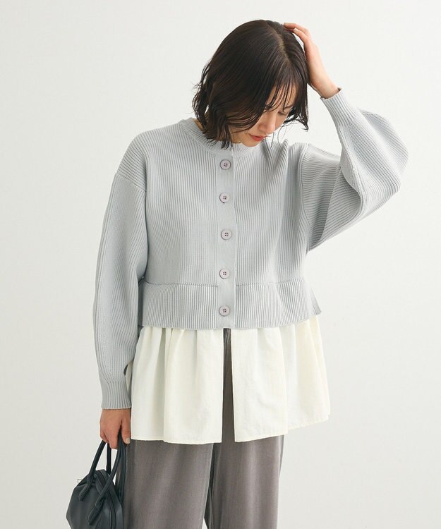 Green Parks ・ＥＬＥＮＣＡＲＥ　ＤＵＥ　スソレイヤーニットカーディカ Light Gray