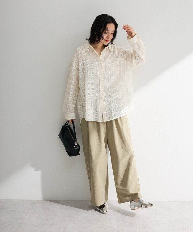 Green Parks 長袖レースシャツ Off White