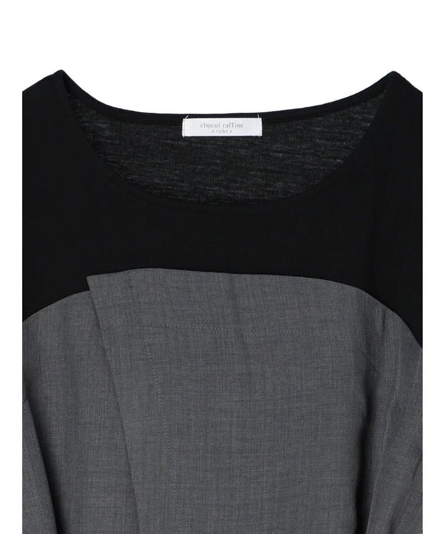 Green Parks 共ベルト付きビスチェ風ドッキングワンピース Gray Mixture