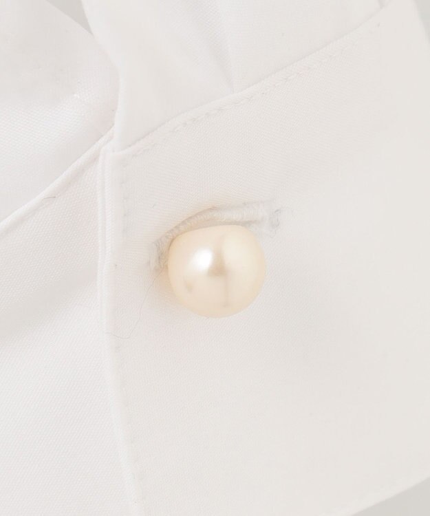 組曲 【洗える】C/Nyブロードノーカラー シャツ アイボリー系