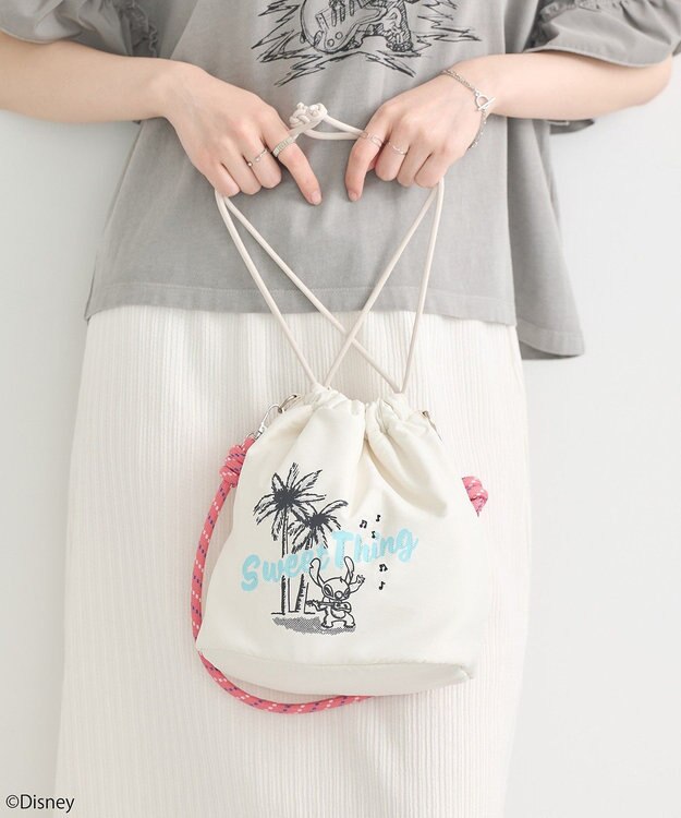 earth music&ecology スティッチ／ロープコードパファーバッグ Ivory