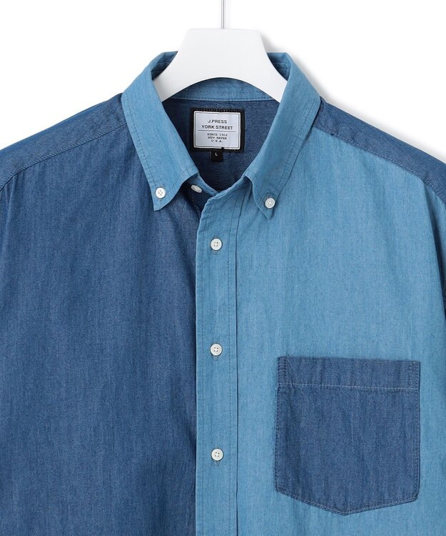 J.PRESS YORK STREET 【UNISEX】クレイジーパターン デニムシャツ ブルー系8