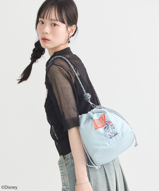 earth music&ecology スティッチ／ロープコードパファーバッグ Sax