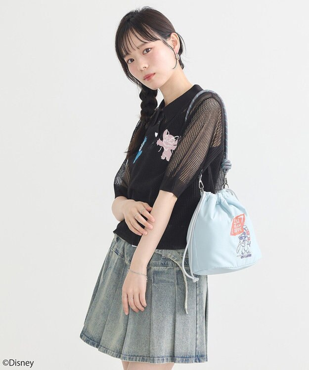 earth music&ecology スティッチ／ロープコードパファーバッグ Sax