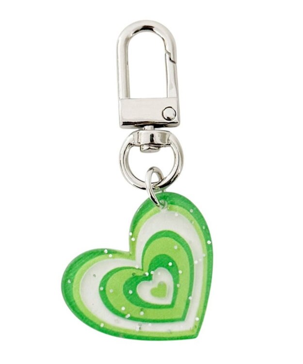 WEGO カラフルハートキーホルダー グリーン
