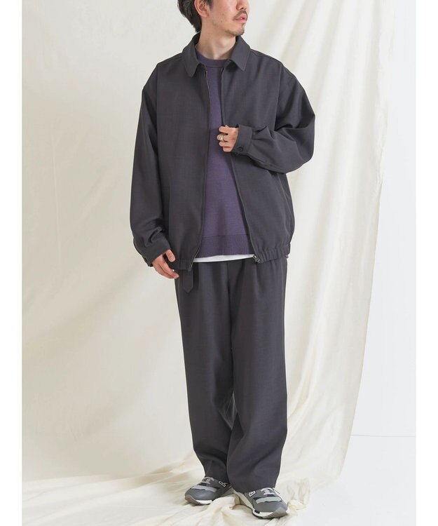 CRAFT STANDARD BOUTIQUE ポリエステルツイルベルテッドパンツ Charcoal Gray