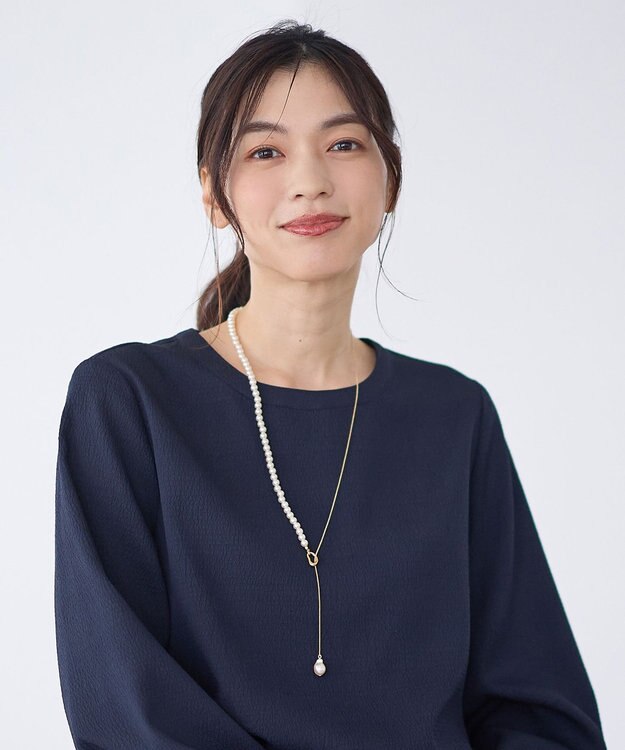 ANY パールラリエットネックレス ゴールド