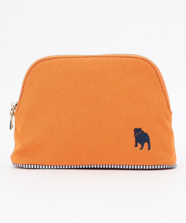 J.PRESS LADIES 【完全受注生産】ポーチ付き キャンバス トートバッグ オレンジ×ストライプ系