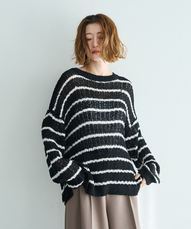 YECCA VECCA ルーズニットプルオーバー Border