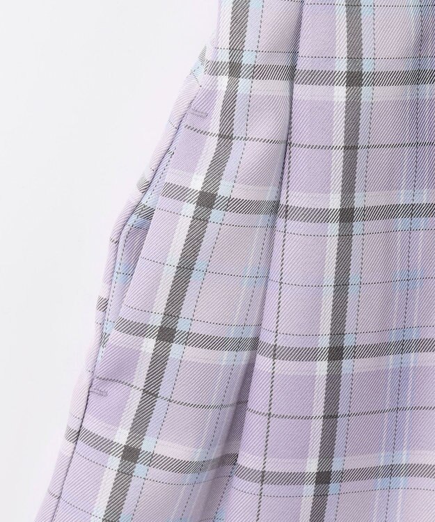 ANY KIDS チェック柄ジャンパースカート ラベンダー