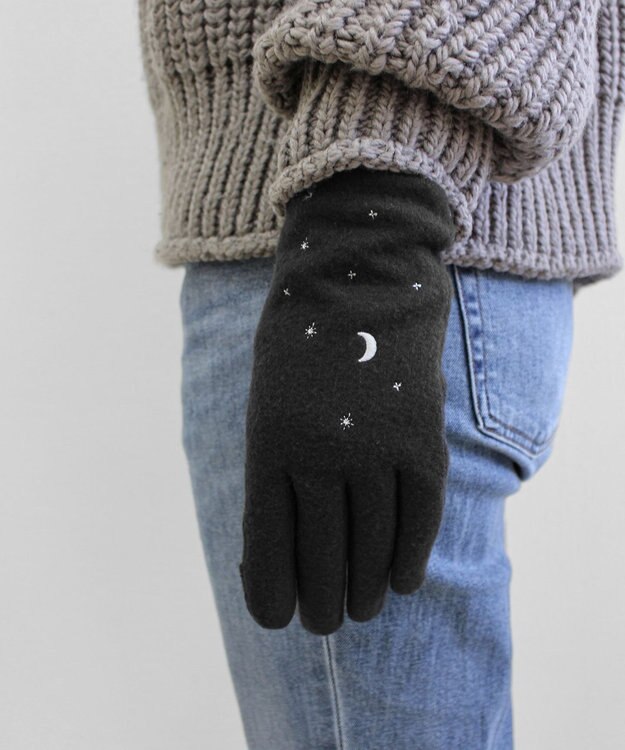 ORuKuBET 夜空刺繍ジャージグローブ(WOMEN)【タッチパネル対応】 ダークグレー