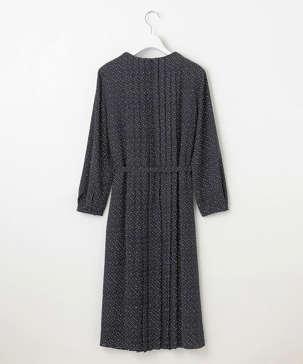 自由区 L 【19号サイズまで展開】ライトサテン ワンピース ブラック×ベージュ