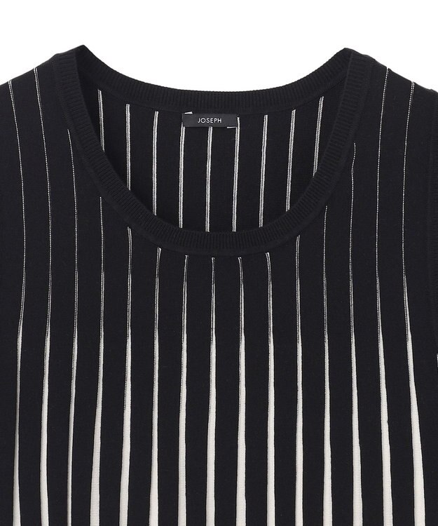JOSEPH 【洗える】ストライプ　タンクトップニット Oyster White/ Black