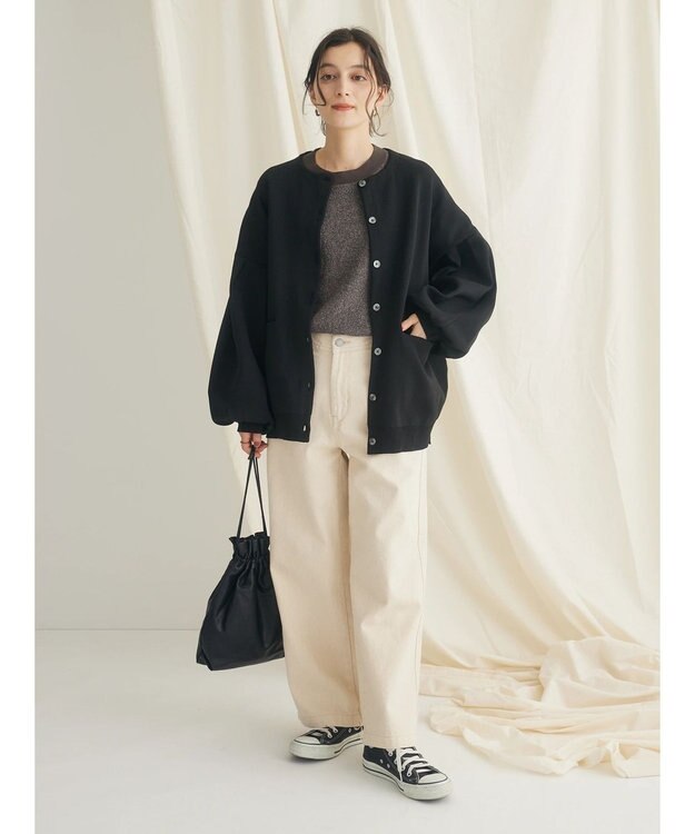 CRAFT STANDARD BOUTIQUE リサイクルポリエステルニットカーディガン Black