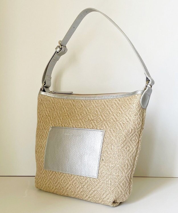 Hekhèr Le Style de Vie 【日本製 / 3WAY】ジュート×牛革 ショルダーバッグmedium シルバー