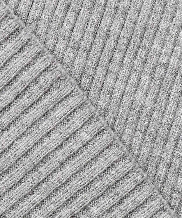 UNFILO マイビューティ リブボートネック ニット グレー