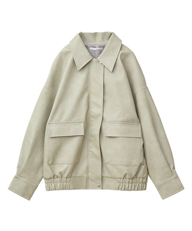 Green Parks ・ＥＬＥＮＣＡＲＥ　ＤＵＥ　合皮ステンカラーブルゾ Ivory