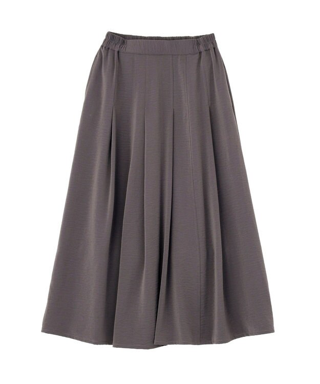 Green Parks プリーツサテンフレアスカート Charcoal Gray