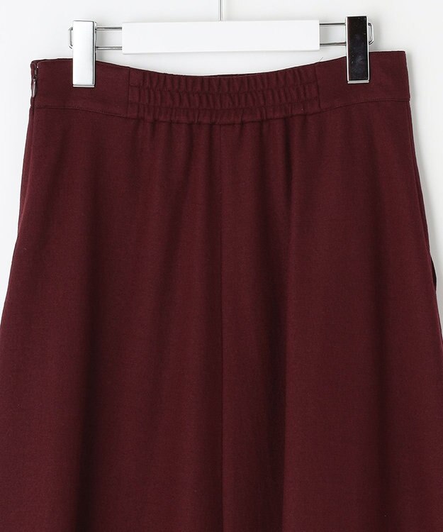 自由区 ウールジャージー フレアシルエットスカート ワイン系