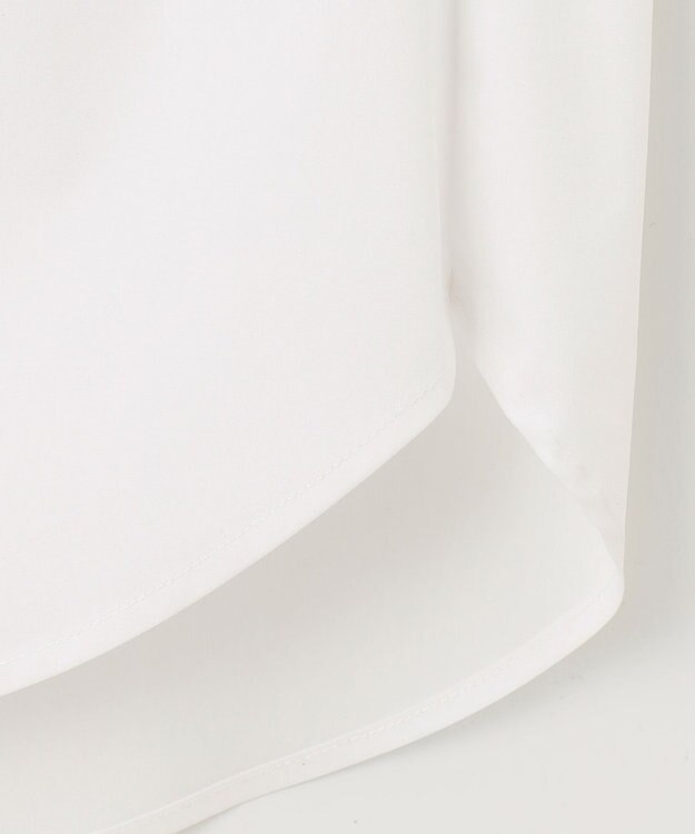 組曲 【洗える】C/Nyブロードノーカラー シャツ アイボリー系