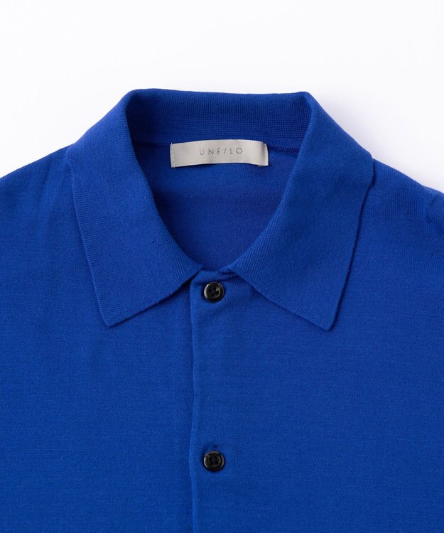 UNFILO MENS 【男女兼用】スタイリッシュ ニットシャツ オリエンタル ブルー