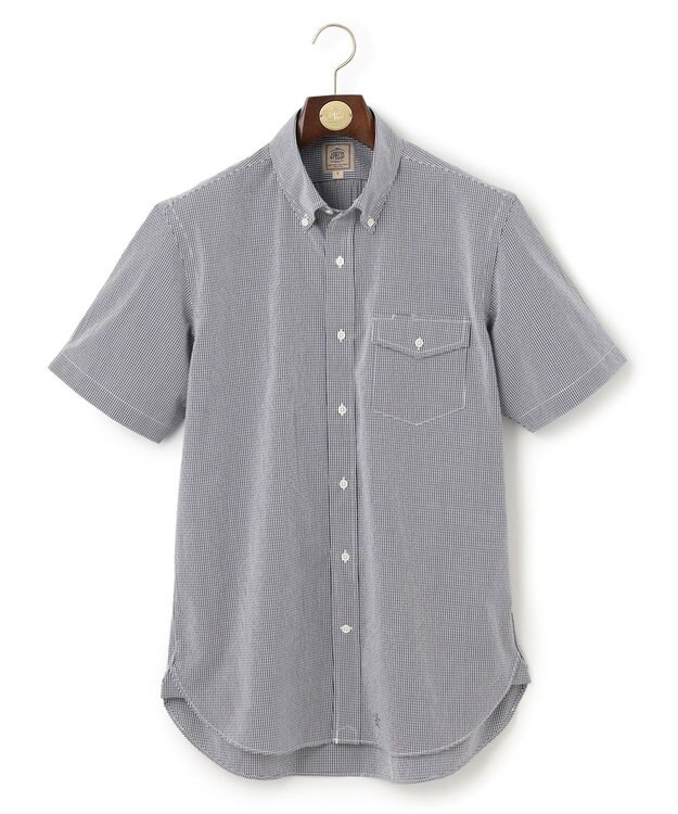 J.PRESS MEN 【クールマックス】サッカーストライプ／マイクロギンガムチェック シャツ/B.D ネイビー系3