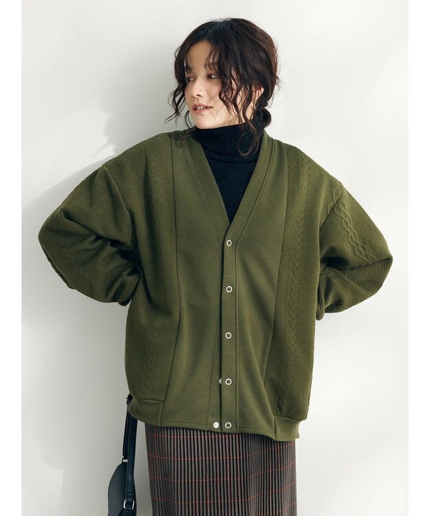 CRAFT STANDARD BOUTIQUE JQカット切り替えカーディガン1 Khaki