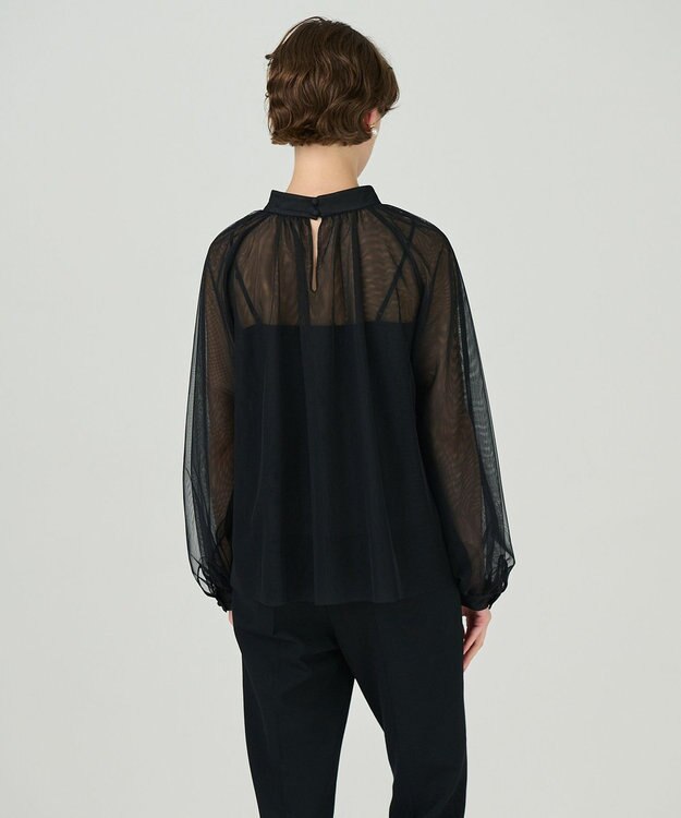 GRACE CONTINENTAL チュールハイネックトップ ブラック