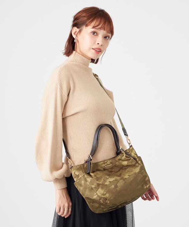 LA BAGAGERIE シャドージャカード 2WAYミニトートバッグ カーキ