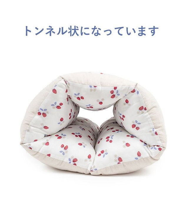 PET PARADISE ペットパラダイス クール トンネルカドラー 《苺花柄》 ホワイト×レッド