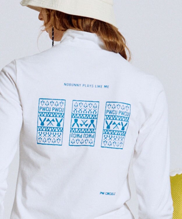 PW CIRCULUS 【吸水速乾 / UV遮蔽率99.5% UVカット / ストレッチ】【WOMEN】DELFT ロングスリーブモックT ゴルフウェア レディース ホワイト系