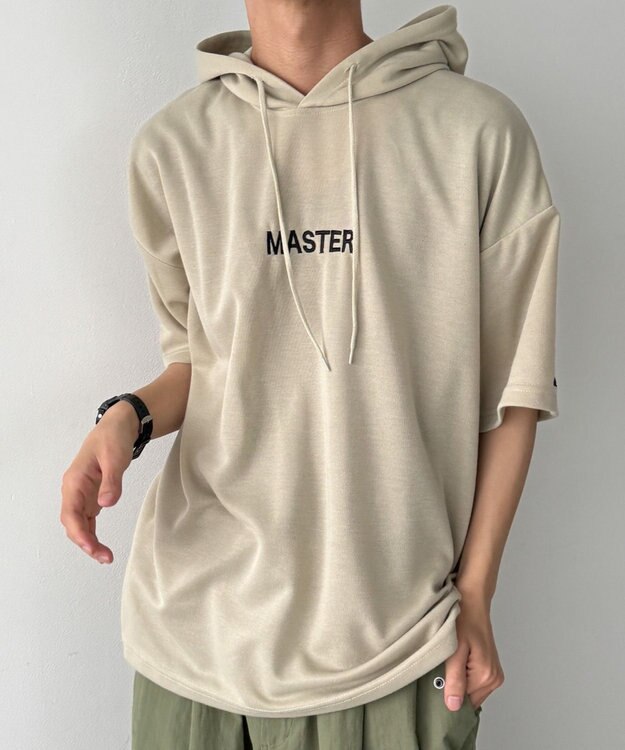 WEGO 【MLXLサイズ展開】ストレートラインプルパーカー（SS） ベージュ