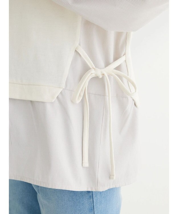 Green Parks 脇リボンドッキングプルオーバー Ecru