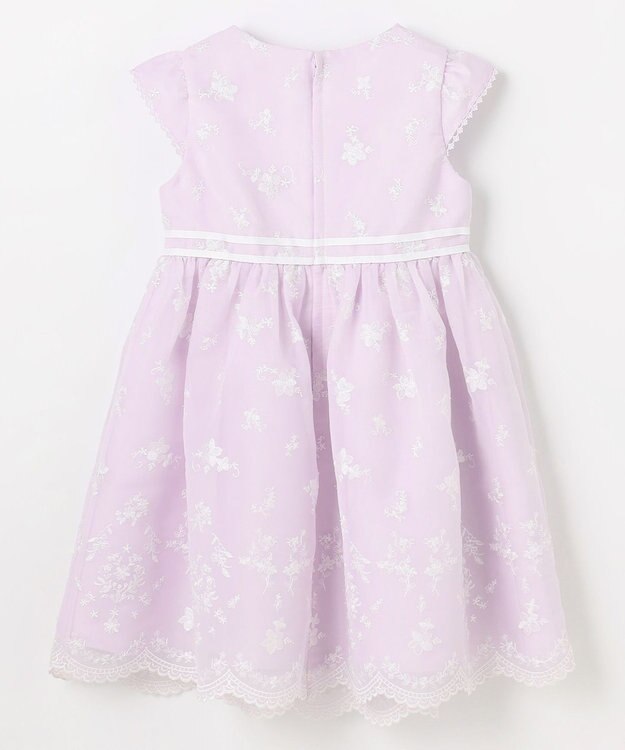 ANY KIDS 総刺繍 花柄ワンピース ラベンダー