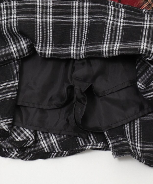 WEGO アシンメトリーチェックミニスカパン レッドその他