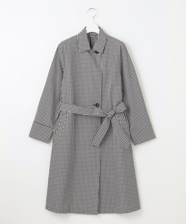 J.PRESS LADIES S 【洗える】 GIZAコットンギンガム ステンカラー コート ブラック系3