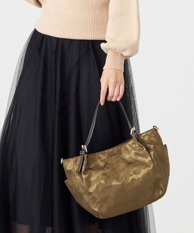 LA BAGAGERIE シャドージャカード 2WAYミニトートバッグ カーキ