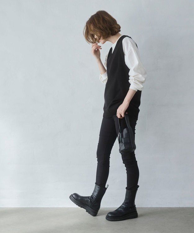 WEGO 【2026春夏】ベーシックニットベスト ブラック