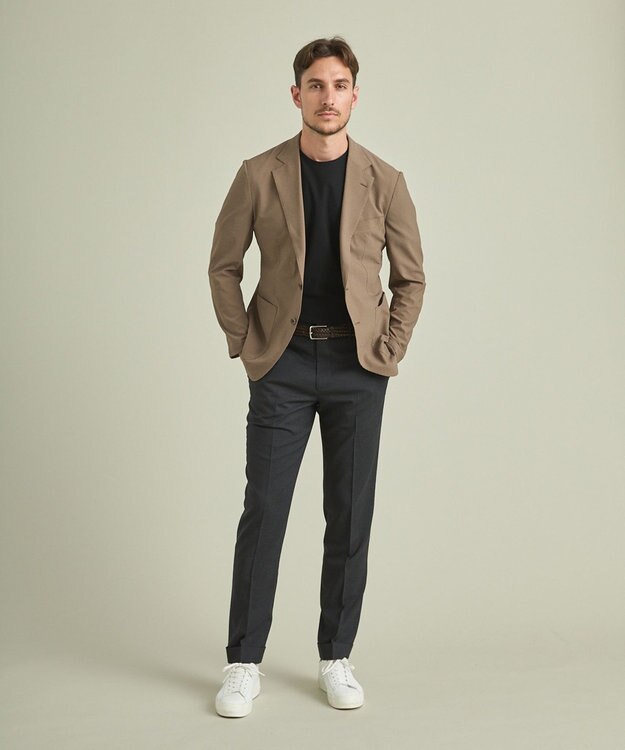 GOTAIRIKU 【AIRY MOVE  / セットアップ対応】DotAir2WAYストレッチサッカー セットアップジャケット ベージュ系