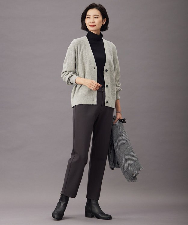 J.PRESS LADIES ウールジャージー  タートルネック カットソー ブラック系