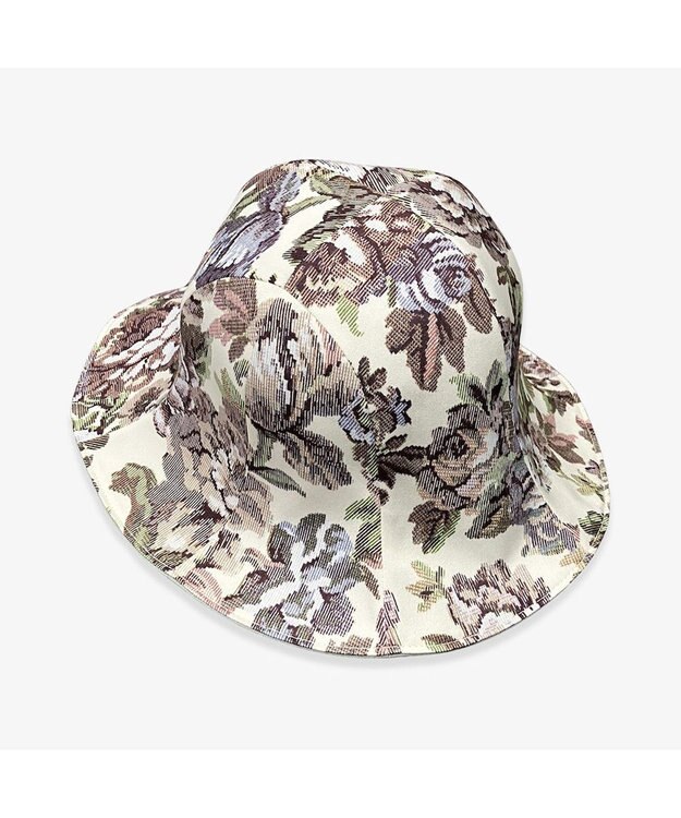 林八百吉商店 un chapeau  ジャガードチューリップハット ホワイト