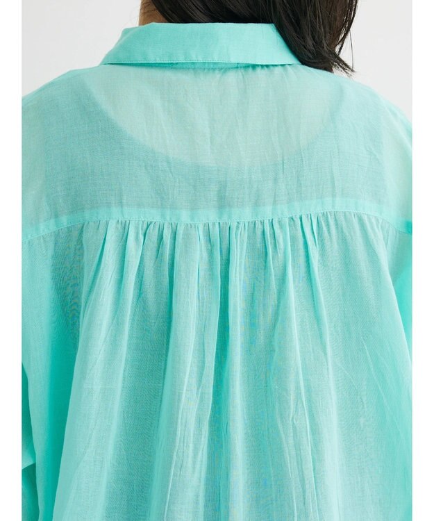 Green Parks インド綿　柔らかボイルシャツ Green