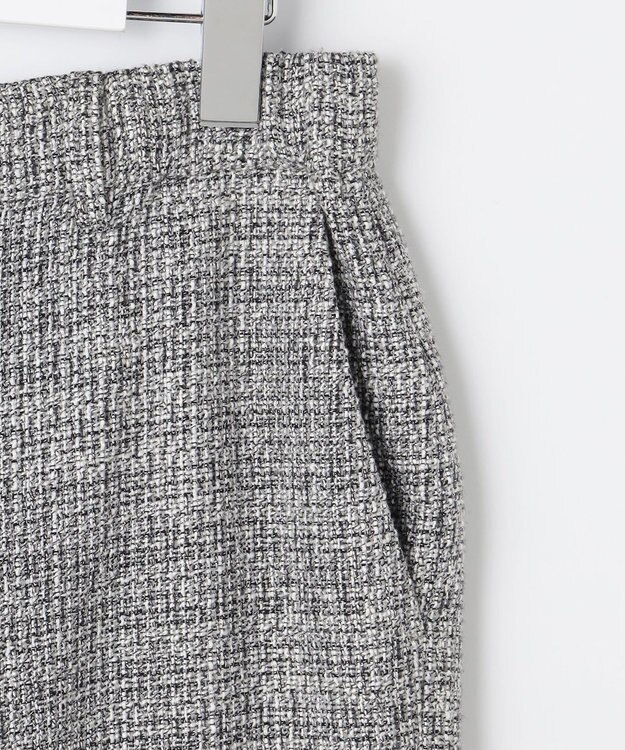 自由区 L 【17号サイズまで展開・カタログ掲載】ライトミックスツィードワイド パンツ グレー