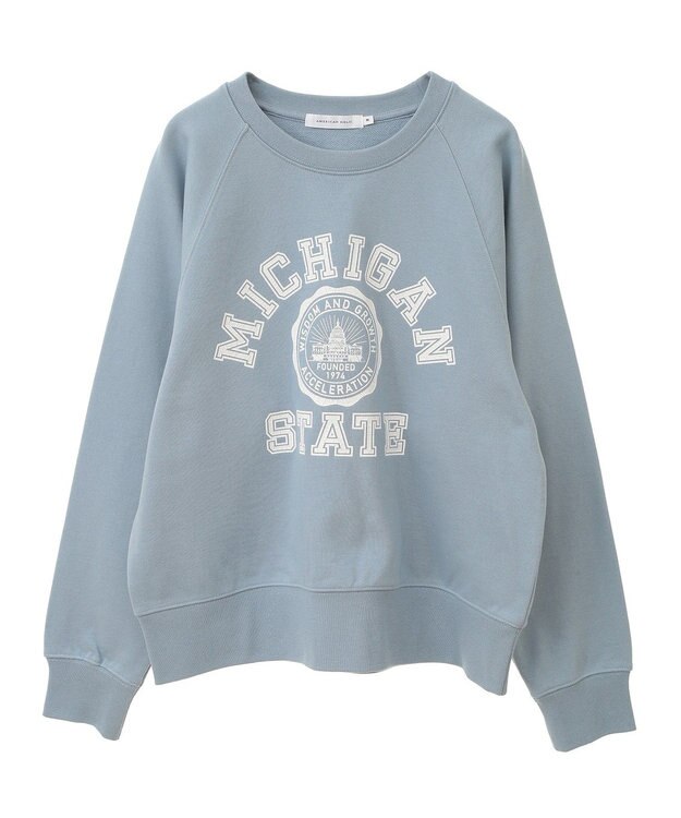 AMERICAN HOLIC ＭＩＣＨＩＧＡＮ　ラグランスウェット Sax