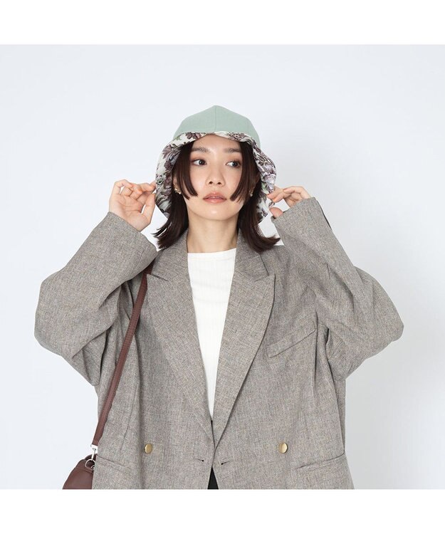 林八百吉商店 un chapeau  ジャガードチューリップハット ホワイト