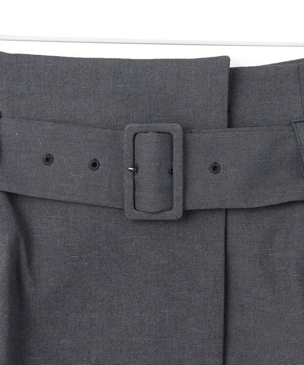 ICB 【接触冷感・UVケア・撥水・洗える】LooseWeave  スカートレイヤードワイドパンツ チャコール系