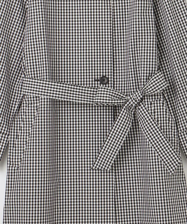J.PRESS LADIES S 【洗える】 GIZAコットンギンガム ステンカラー コート ブラック系3