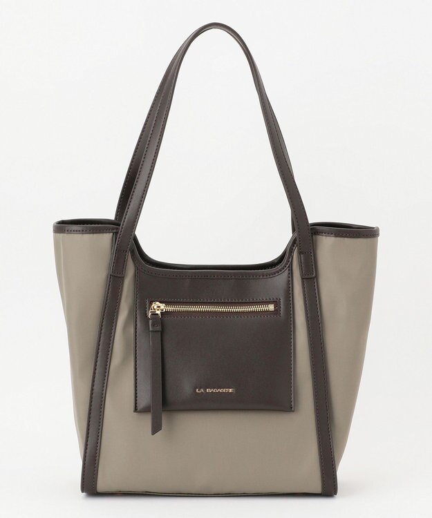 LA BAGAGERIE リサイクルレザー　フラップトート グレージュ