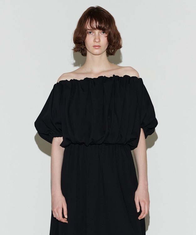 NAVE 【Nave 　洗える・接触冷感】クロップドジャージーブラウス ブラック系